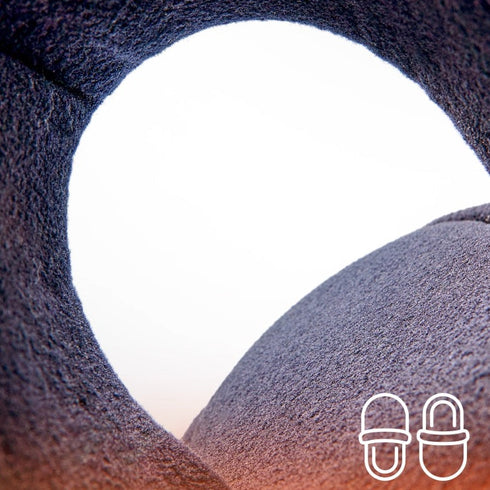 Lucky Puppy Striped Plush Slippers