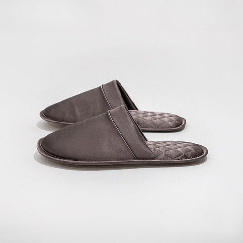 Sleek Piped Closed-Toe Slippers