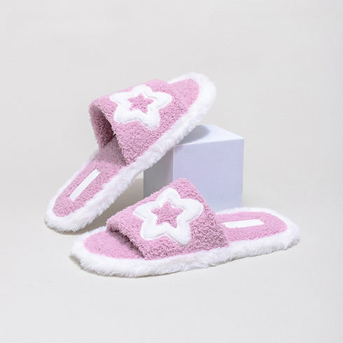 Dreamy Star Soft Fuzzy Slides