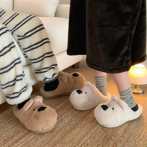 Westie Dog Plush Home Slippers