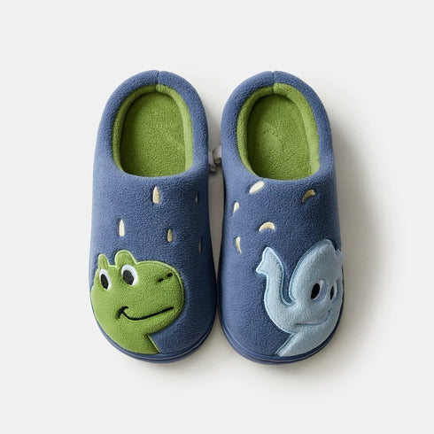 Embroidered Animal Fleece Indoor Slippers