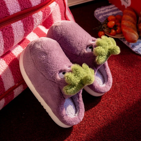 Fierce Eggplant Slippers