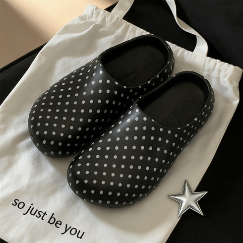 Retro Polka Dot Waterproof Clogs