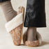 Boucle Trim Cozy Collar Slippers