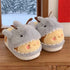 Shark-Bee Plush Closed-Heel Slippers