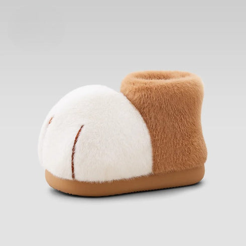 Plush Cat Paw Ankle Boots