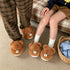 Fuzzy Bear Face House Slippers