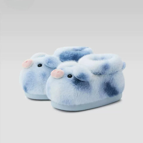 Fuzzy Pig Snout Indoor Slippers