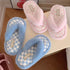 Fuzzy Checkerboard Plush Flip Flops