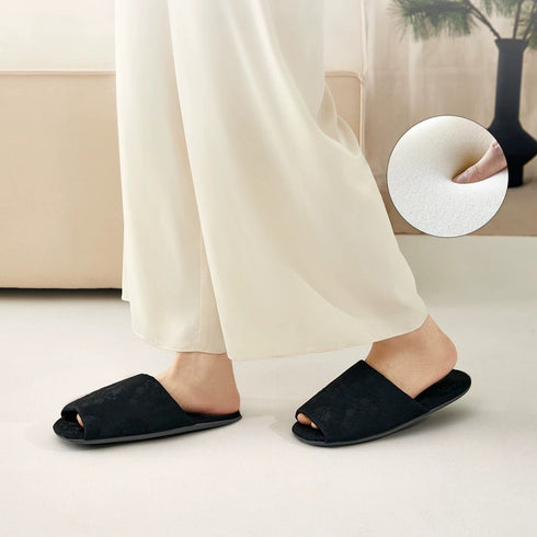 Silky Floral Jacquard Lounge Slides