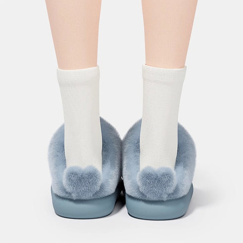 Whimsical Whale Plush Home Slippers
