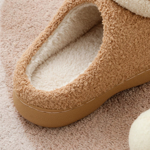 Fuzzy Sprinkled Donut Platform Slippers