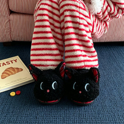 Plaid Ear Kitten House Slippers