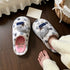 Plush Lamb Polka Dot Slippers