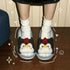 Striped Penguin Beanie Plush Slippers