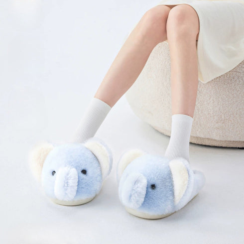 Plush Elephant Fleece House Slippers