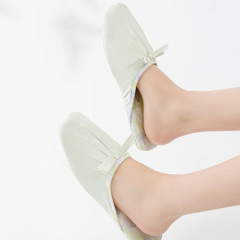 Silky Bow Pointed Home Slippers