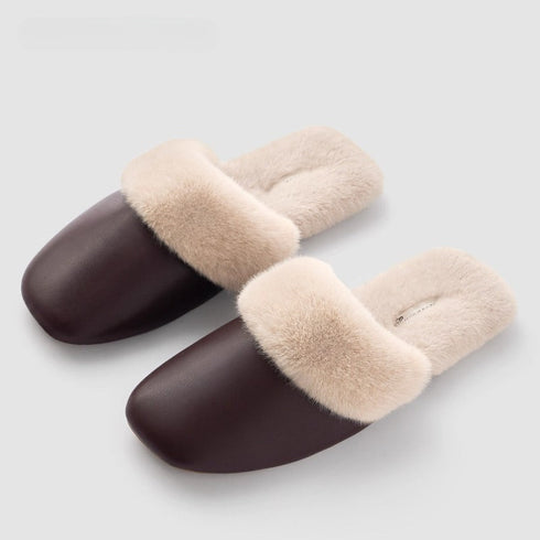 Sleek Waterproof Furry Home Slippers