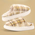 Retro Plaid Chunky Platform Slippers
