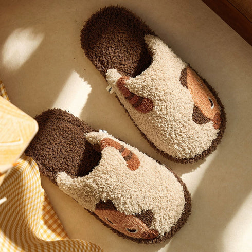 Playful Peeking Critter Plush Slippers
