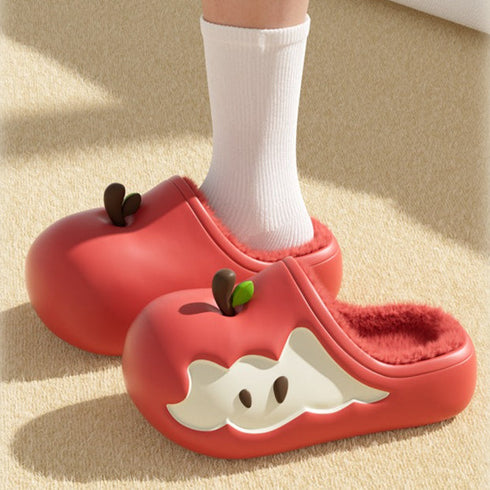 Apple Core Plush Clogs