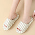 Breezy Pinstripe Linen Home Slides