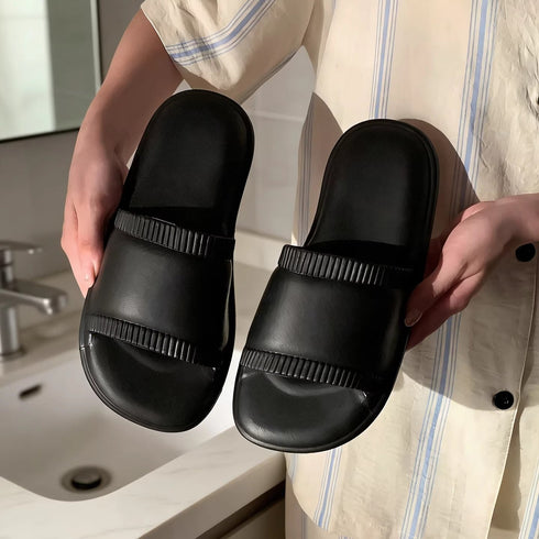 Minimalist Ribbed Soft Shower Slides