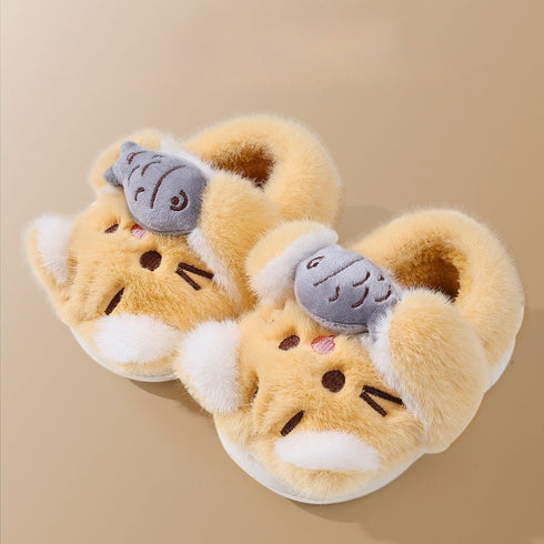 Playful 3D Animal Plush Slippers