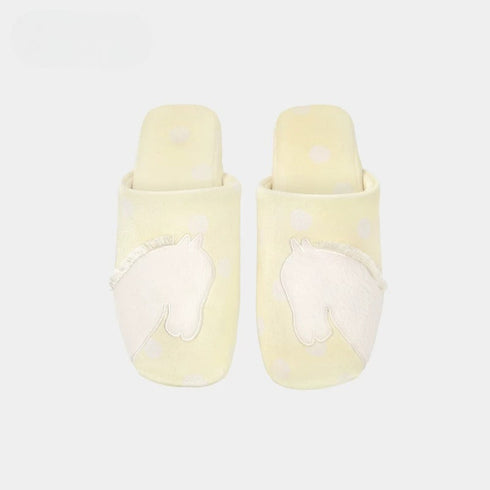 Chic Horse Applique Velvet Slippers