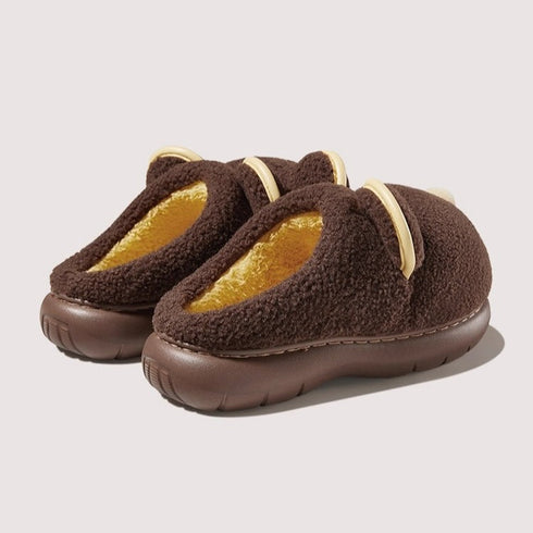 Fuzzy Teddy Ear Warm Slippers