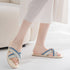 Breezy Woven Cross Strap Slides