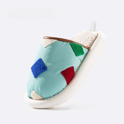 Puffy Geo Patch Indoor Slippers
