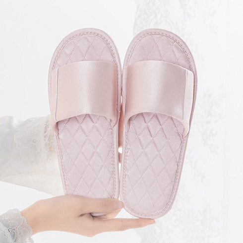 Satin Band Quilted Comfort Slides