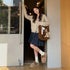 Retro Star Plaid Platform Slippers
