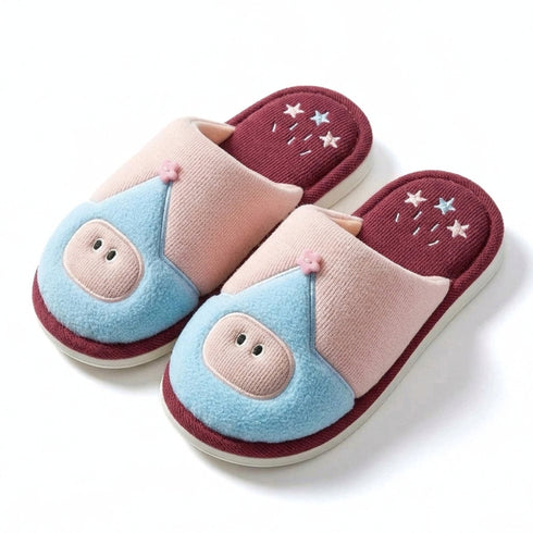 Embroidered Hooded Character House Slippers