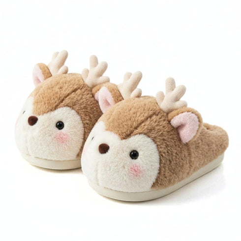 Plush Antler Fawn Indoor Slippers