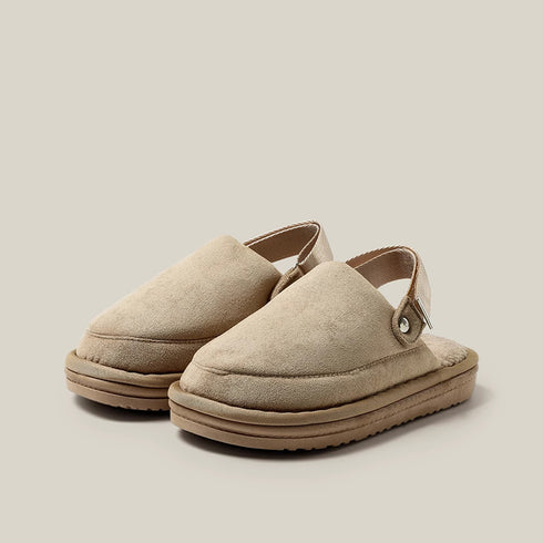 Fuzzy Lined Strap Platform Clogs