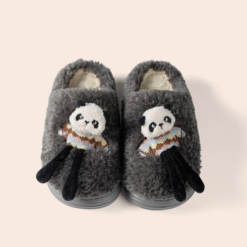 3D Panda Doll Plush Slippers
