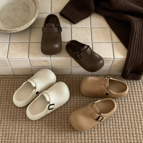 Chunky Buckle Strap Platform Clogs