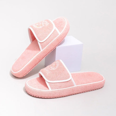 Chunky Terry Cloth Platform Slides