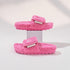 Chunky Sherpa Adjustable Platform Slippers
