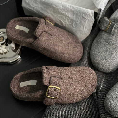 Felt Buckle Slip-On Clogs
