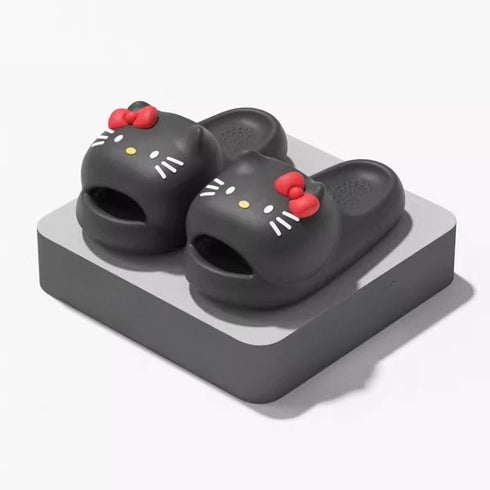 Whiskered Kitty Bow Foam Slides