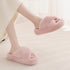 Fuzzy Platform Strap Slippers