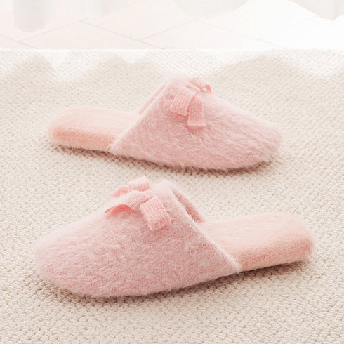 Whisper-Soft Bow Home Slippers