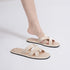 Silky Satin Cross Strap Slides