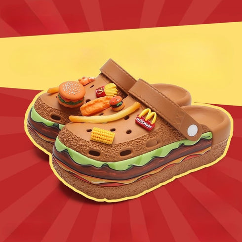 Burger Fries Platform Chunky Clogs