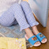 Cartoon Striped Open Toe Slides