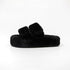 Plush Double-Strap Platform Slippers