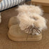 Fuzzy Lace Trim Platform Ankle Boots
